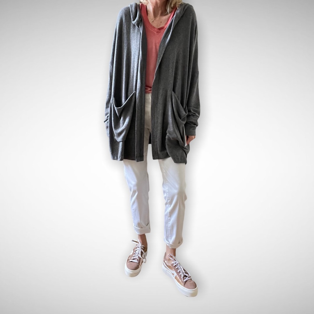 Young Fabulous and Broke Grey Oversized Cardigan S - Picture 4 of 7